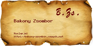Bakony Zsombor névjegykártya